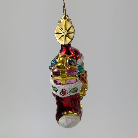 Christopher Radko Glass Christmas Ornament Handcrafted Stock And Cheer 2002 Vtg - Picture 4 of 8